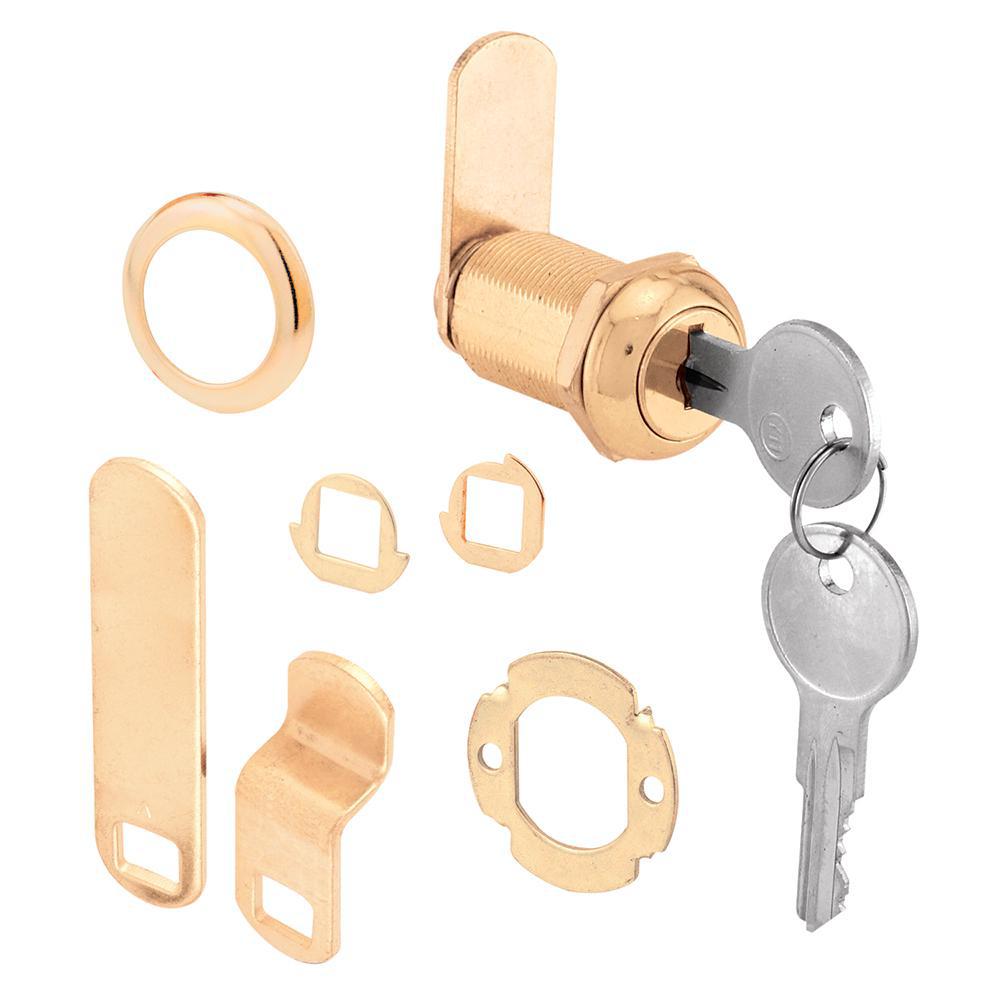 First Watch Security Polished Brass Cabinet And Drawer Lock 1355