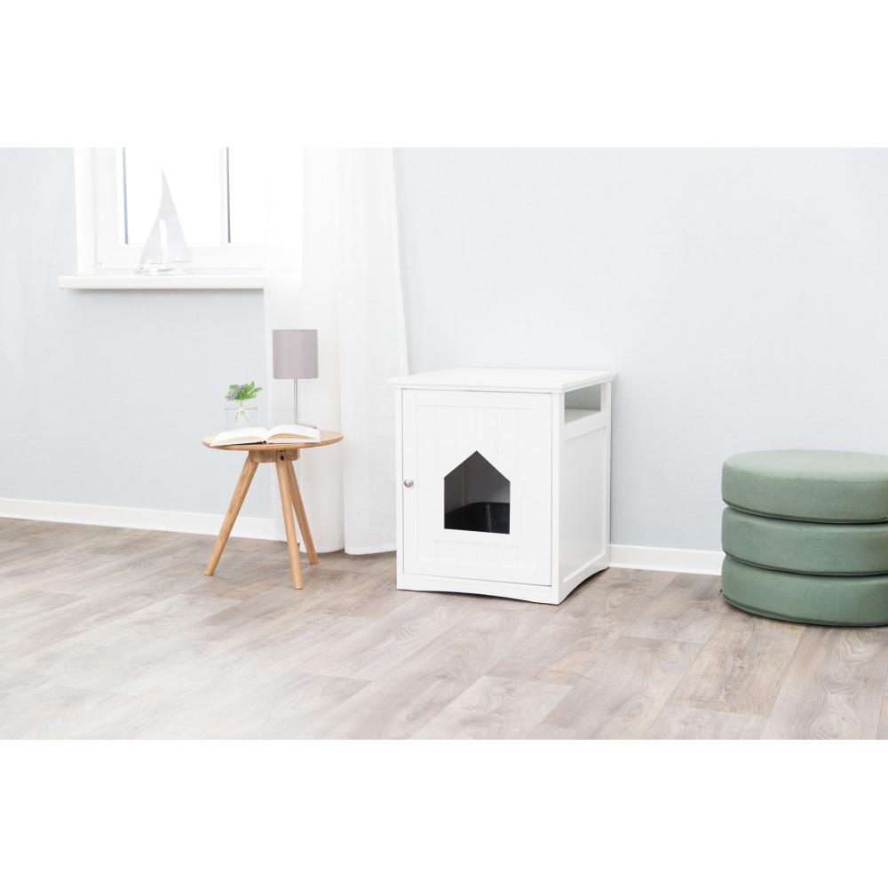 Trixie Standard Wood Litter Box Enclosure With Top Shelf In White 40293 The Home Depot