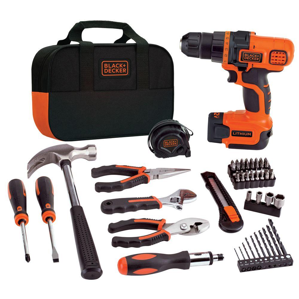 BLACK+DECKER 12Volt LithiumIon Cordless Drill and Project Combo Kit