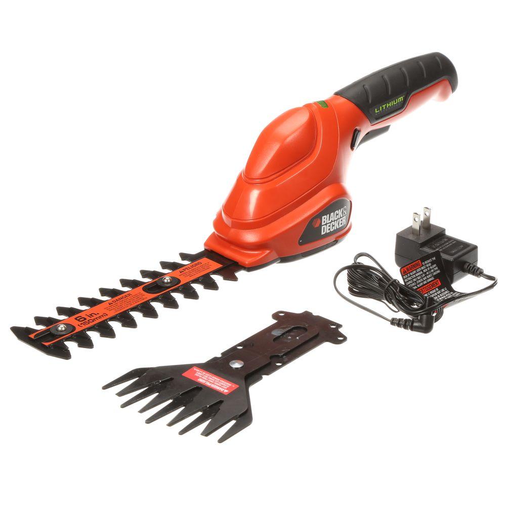 black and decker cordless hedge trimmer battery