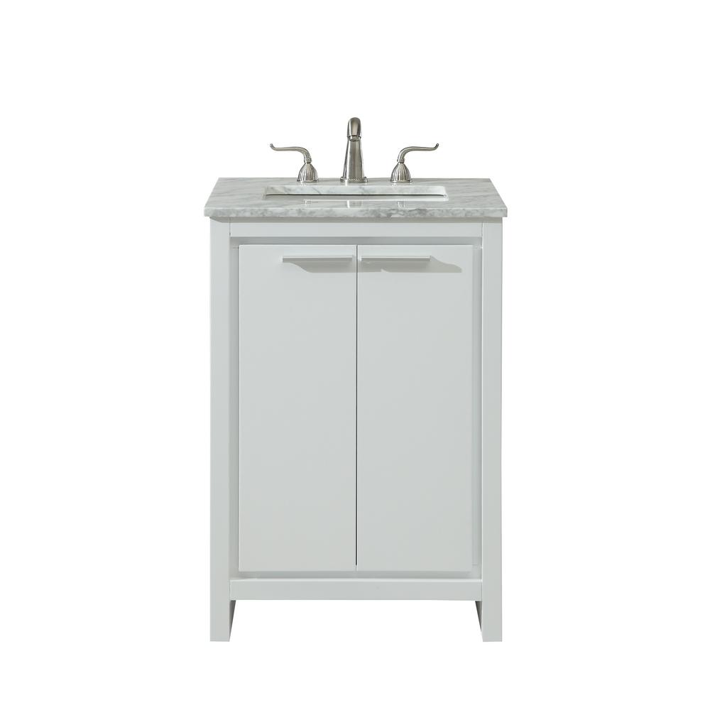 Goodrich 24 In Single Bathroom Vanity With 1 Shelf 2 Doors Marble Goodrich 24 In Single Bathroom Vanity With 1 Shelf 2 Doors Marble Top Porcelain Sink White Finish Hdvnt 25648wh The Home Depot