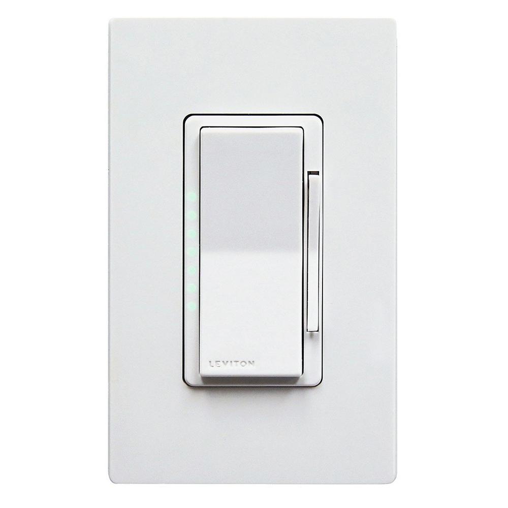 Leviton Decora Smart 600 Watt Single Pole Dimmer Works With Apple Home Kit White R02 Dh6hd 2rw The Home Depot