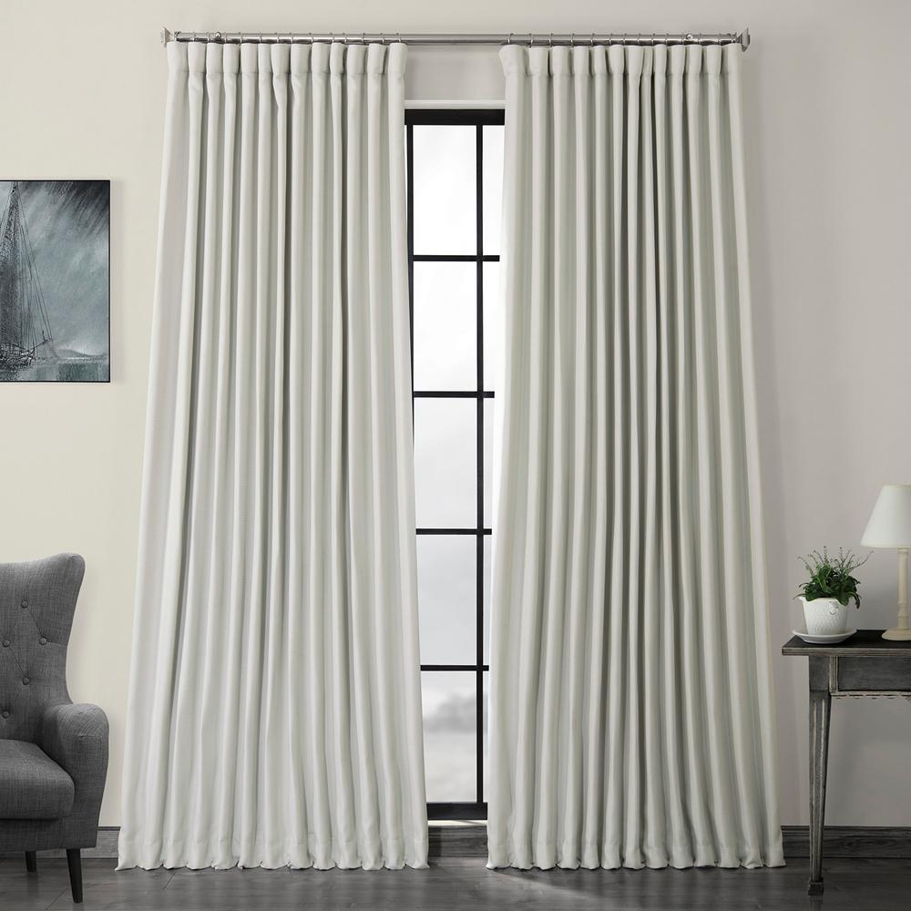 Exclusive Fabrics Furnishings Oyster White Faux Linen Extra Wide