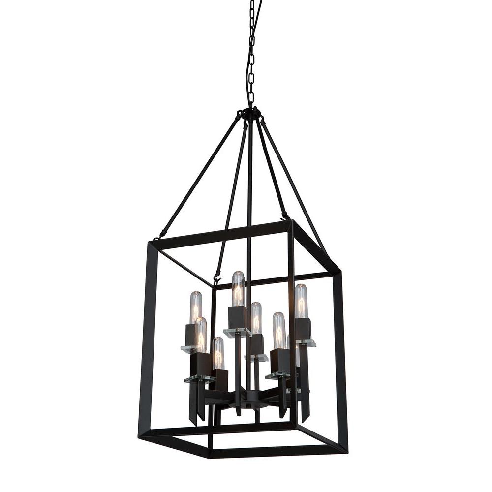 ARTCRAFT Vineyard Monte 8-Light Black Chandelier