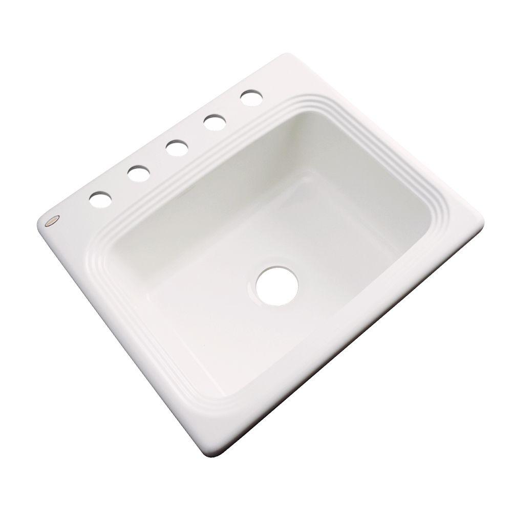 Thermocast Rochester Drop-In Acrylic 25 in. 5-Hole Single Bowl Kitchen