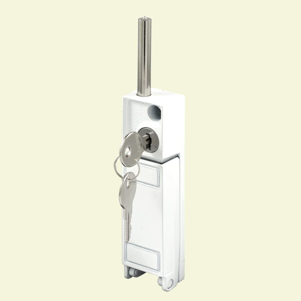 White Sliding Door Locks The Home Depot White Patio Door Keyed Bolt Lock