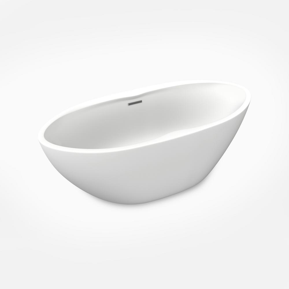Jade Bath Gemma 67 in. Acrylic Flatbottom Seamless OnePiece Freestanding Bath Tub in Matte