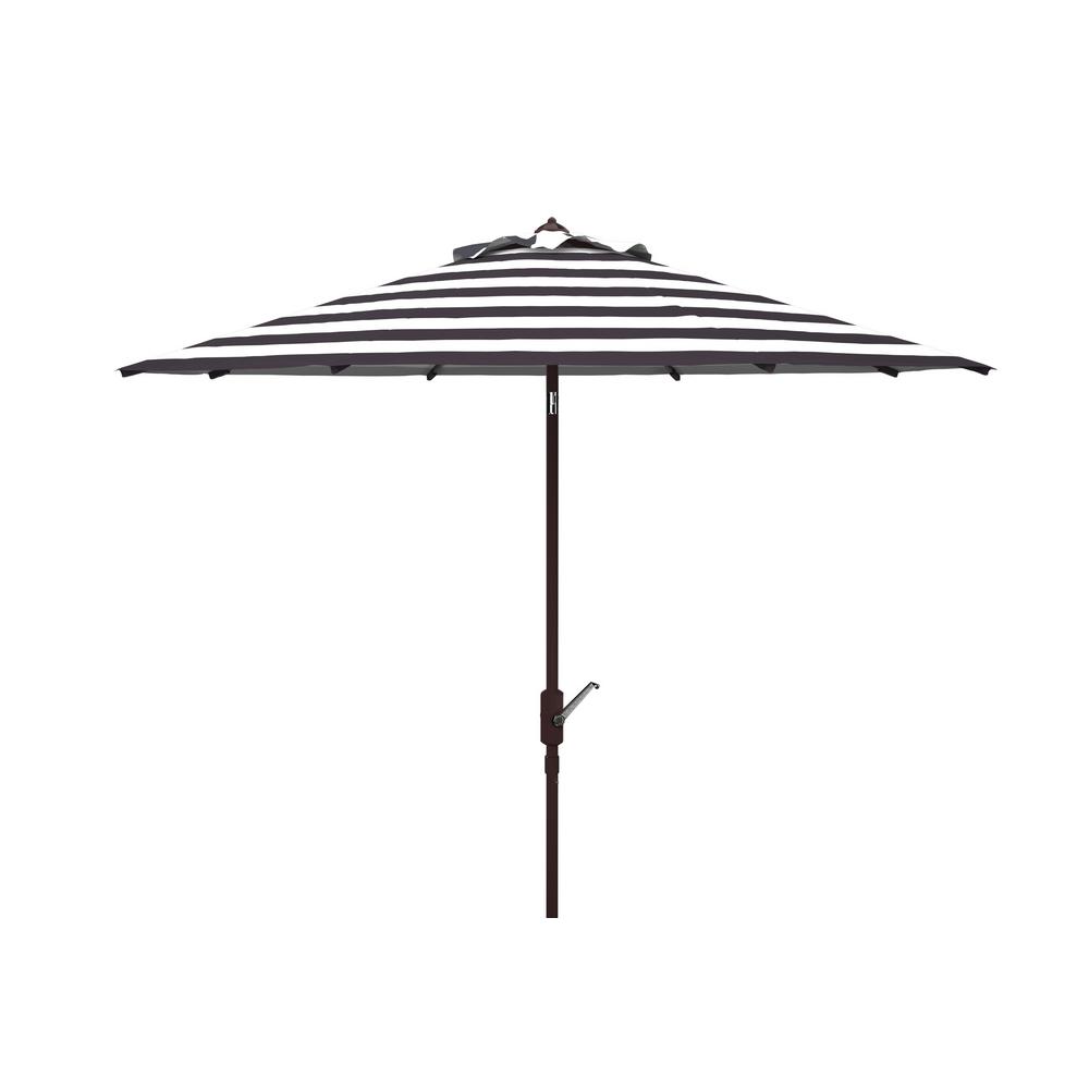 Safavieh Iris 11 Ft Aluminum Market Tilt Patio Umbrella In Black White Pat8104a The Home Depot