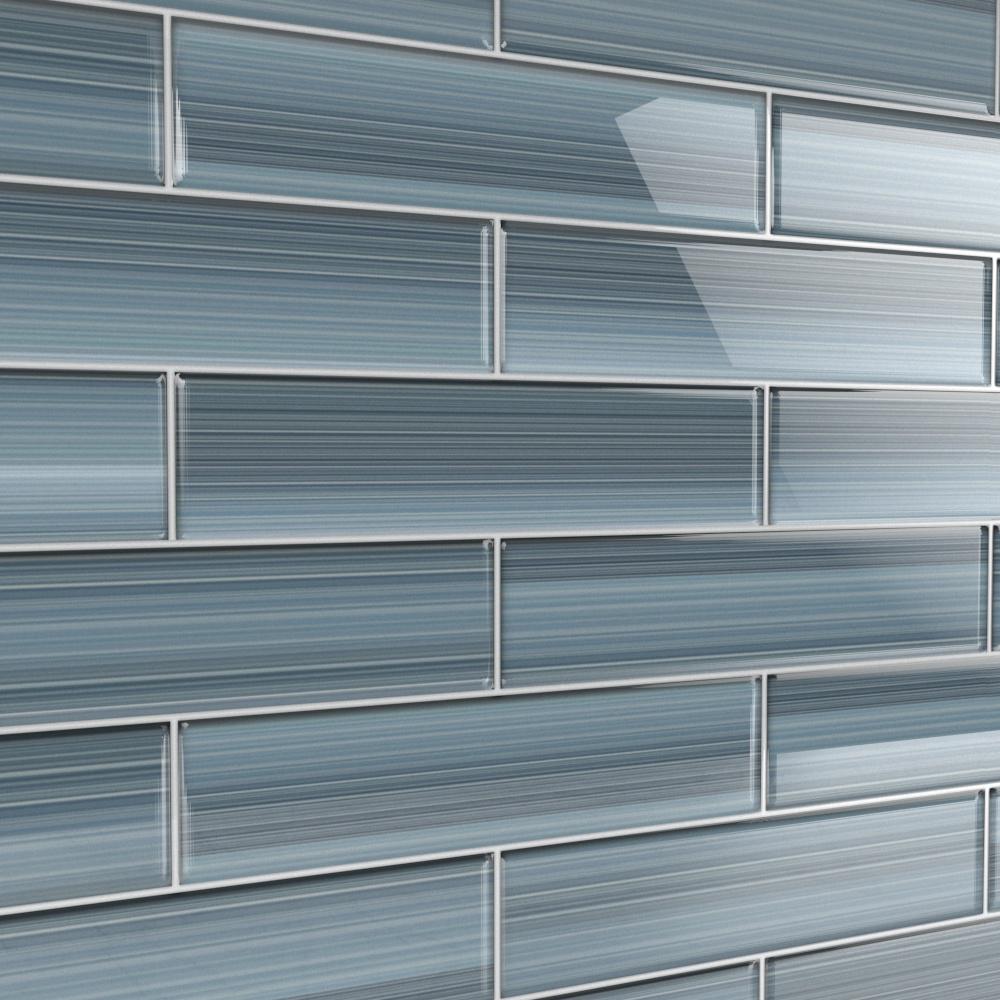 Bodesi Heron Gray 3 In X 6 In Glass Tile For Kitchen Backsplash