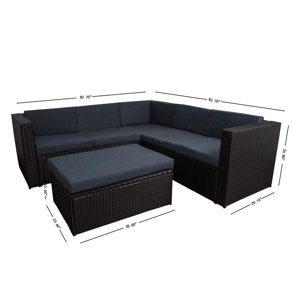 Westin Outdoor Kaison 4 Piece Modern Sectional Wicker Patio Conversation Set And Storage Ottoman With Gray Cushions P155 01 The Home Depot - Patio Conversation Sets With Storage Westin Outdoor Kaison 4 Piece Modern Sectional Wicker Patio Conversation Set And Storage Ottoman With Gray Cushions P155 01 The Home Depot - Patio Conversation Sets With Storage