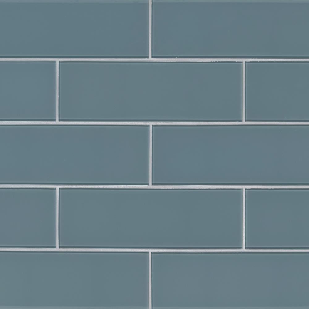 MSI Harbor 4 in. x 12 in. Textured Glass Gray Subway Tile (5 sq. ft ...