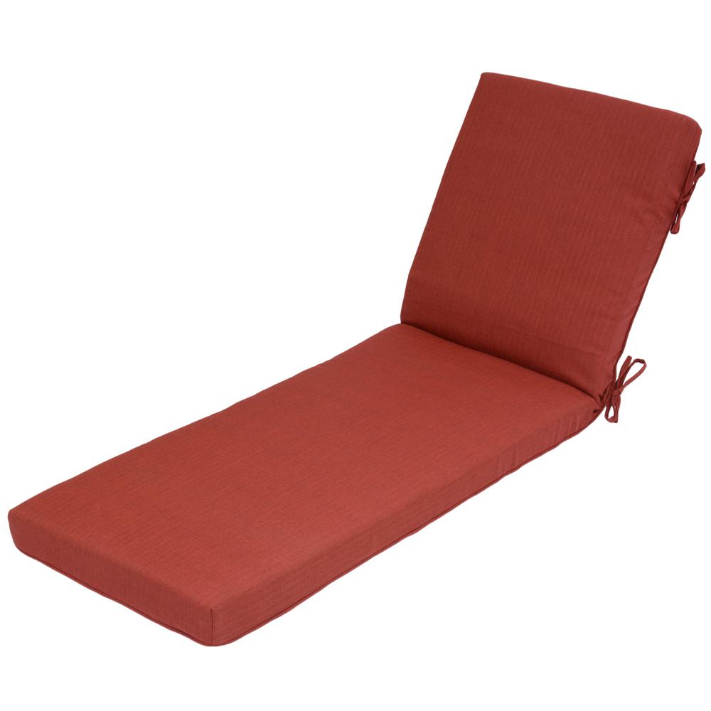 Hampton Bay Outdoor Cushions Patio Furniture The Home Depot Cushionguard Chili Deep Seating Outdoor Chaise Lounge Cushion