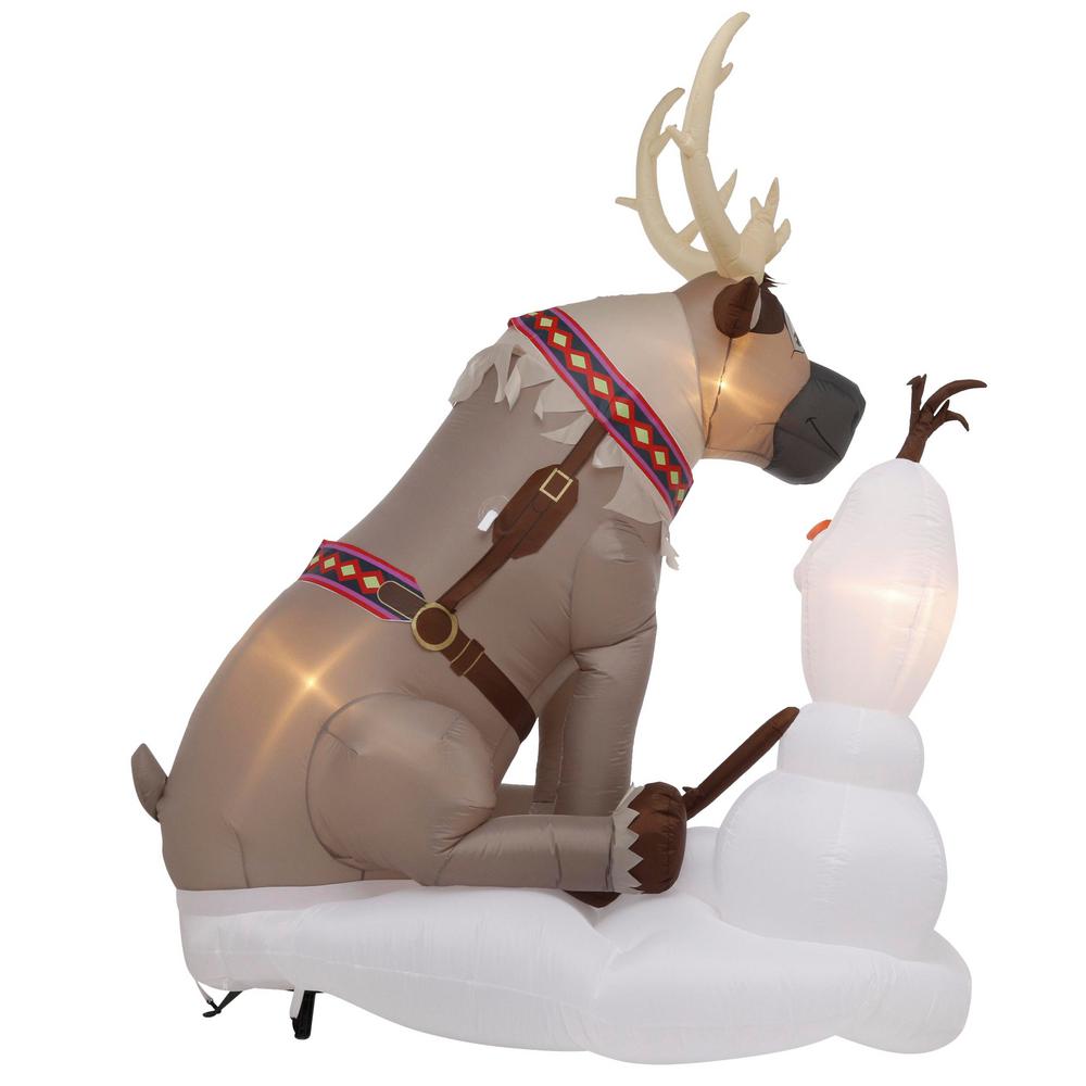 Christmas Inflatable Disney Frozen Olaf Sven 7 ft. Prelit Holiday Yard