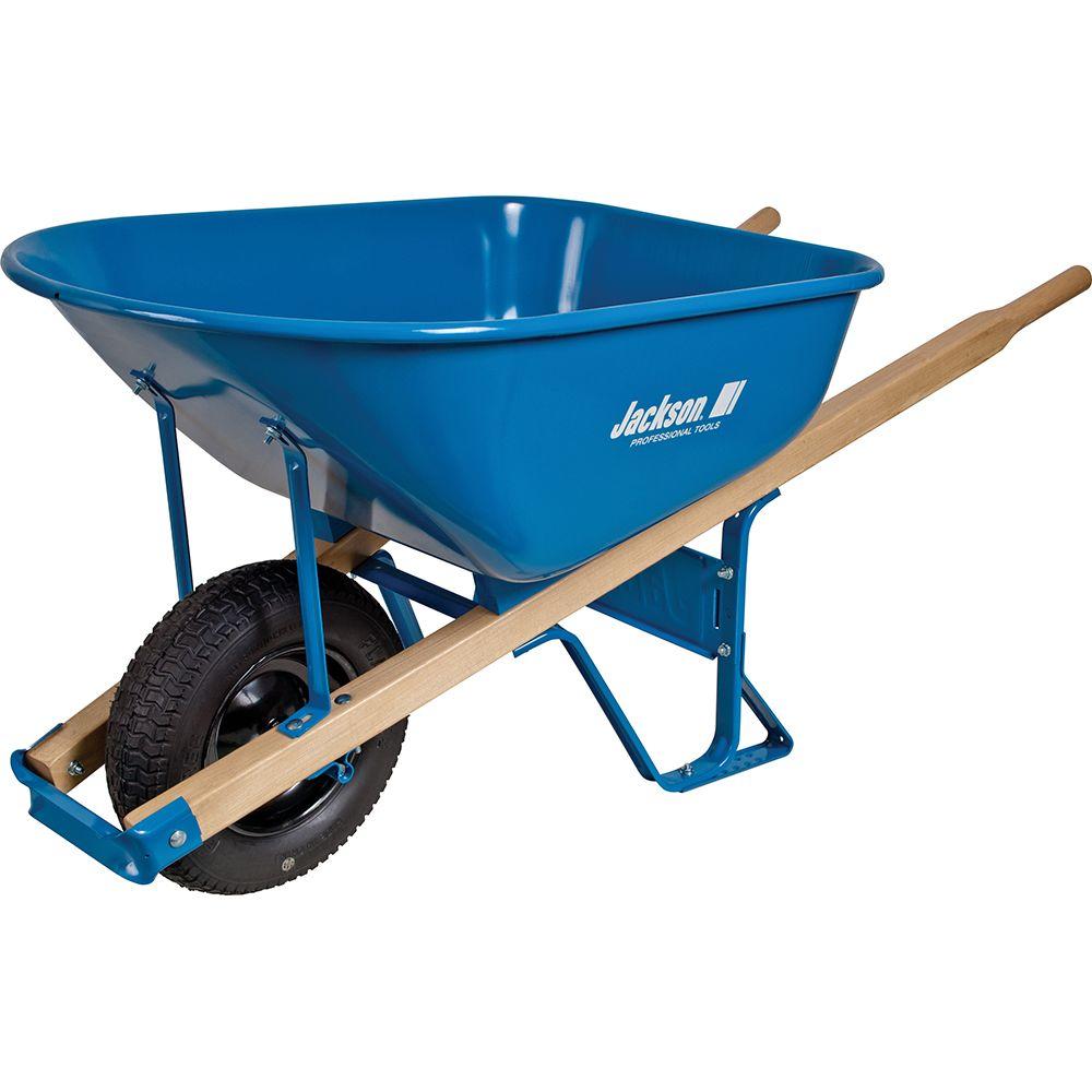 Jackson 6 cu. ft. Heavy Gauge Seamless Steel Wheelbarrow with Steel