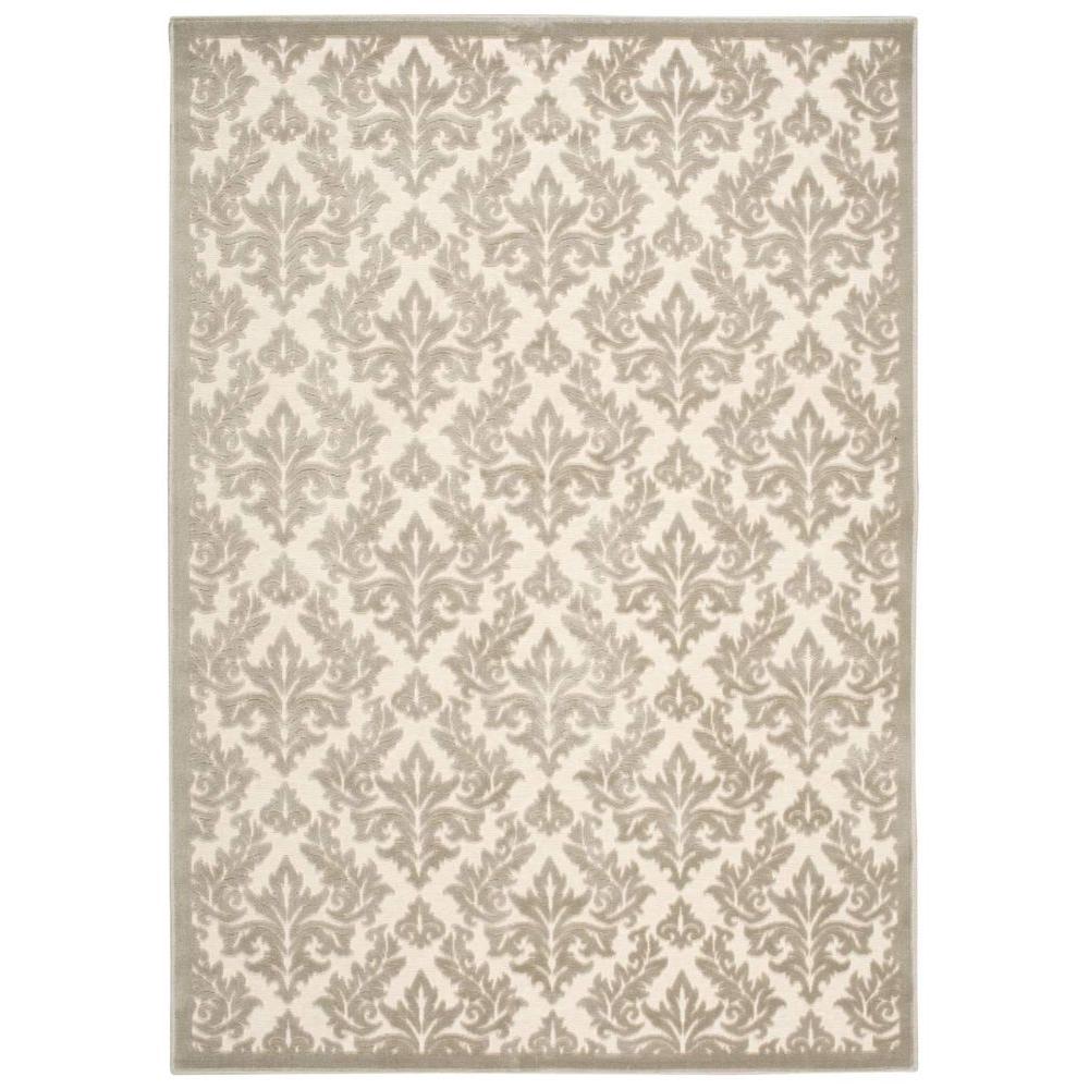 Nourison Overstock Ultima Ivory/Silver 5 ft. x 7 ft. Area Rug-278739 ...