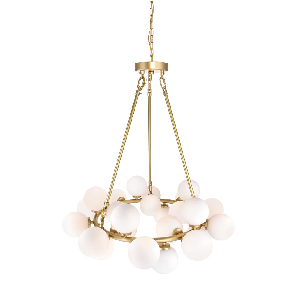 CWI Lighting Arya 25Light Satin Gold Chandelier1020P2625602 The
