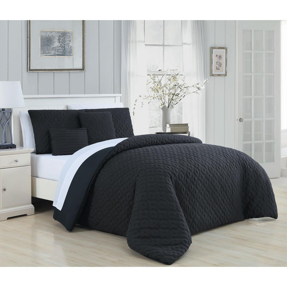 Avondale Manor Minnie 9 Piece Black White King Comforter Set