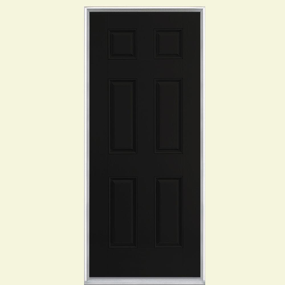 Masonite 36 in. x 80 in. 6-Panel Jet Black Right-Hand ...