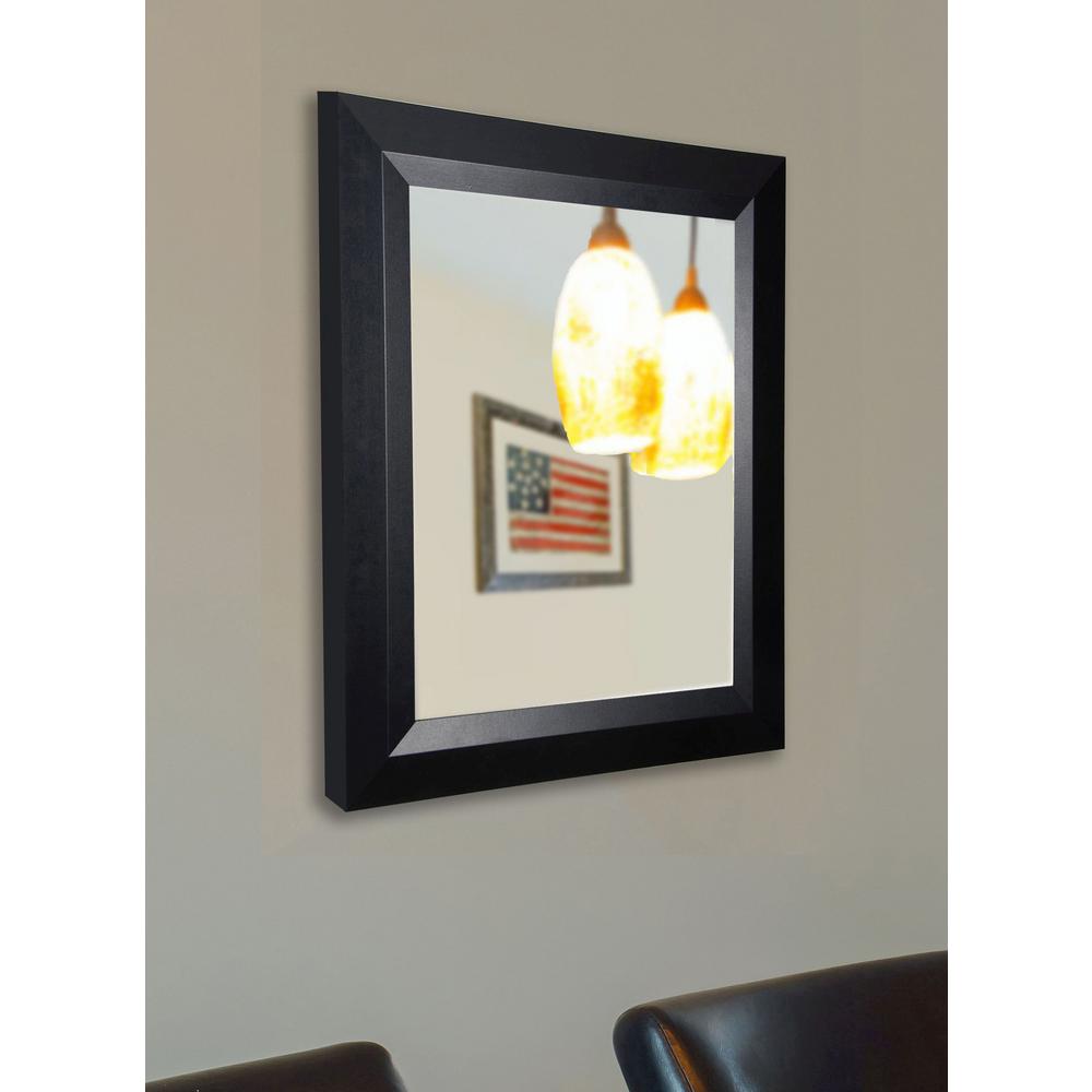 48 In X 36 Solid Black Angle Non Beveled Vanity Wall Mirror