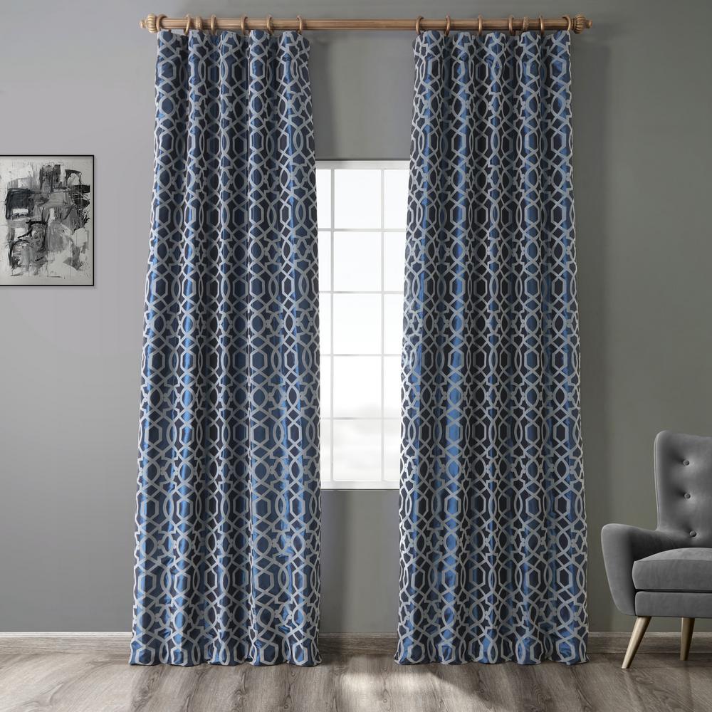 blue and grey curtain fabric