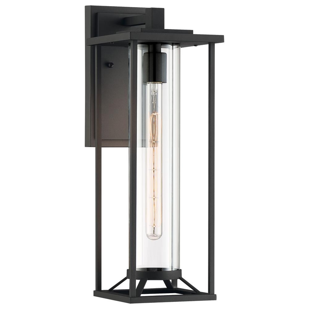 The Great Outdoors Trescott 1Light Outdoor Black Wall Lantern Sconce