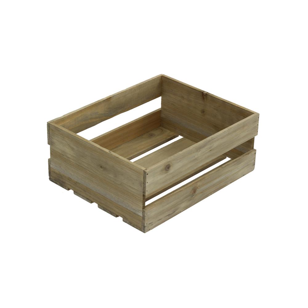 Crates and Pallet Small Wood Crate in Weathered Gray69011 The Home Depot