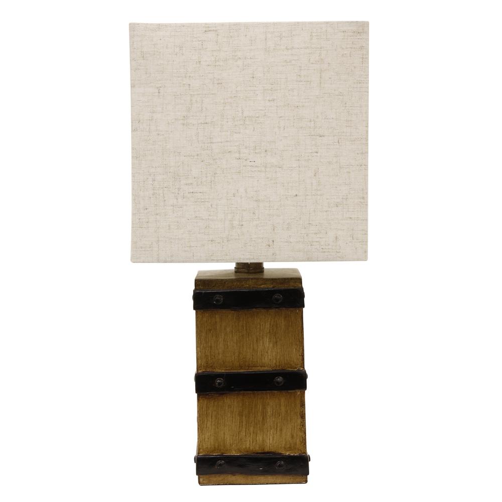 Decor Therapy Campbell 15 5 In Brown Table Lamp With Linen Shade