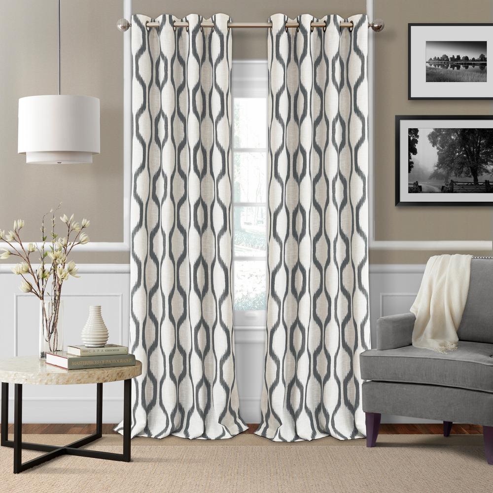 Portinari Grommet Top Window Curtain Panel in Natural 50 Inches Wide x 95 Inches Length