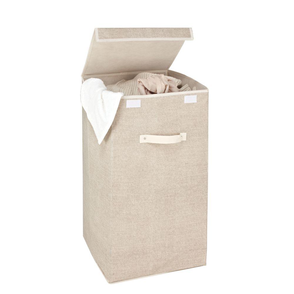 Simplify Single Laundry Hamper in Faux Jute25431FEJ The Home Depot