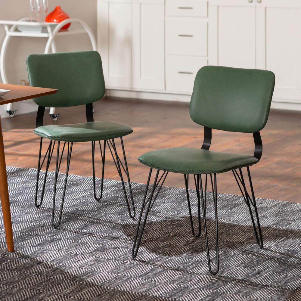 Walker Edison Furniture Company Flax Back Green Accent ...