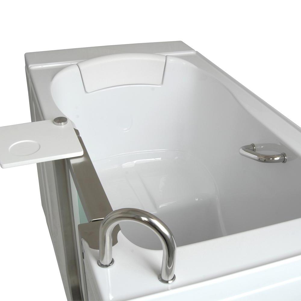Ella Elite Acrylic 52 In Soaking Walk In Tub In White With Heated Seat And Lhs 2 In Dual Drain H03107 Hb The Home Depot