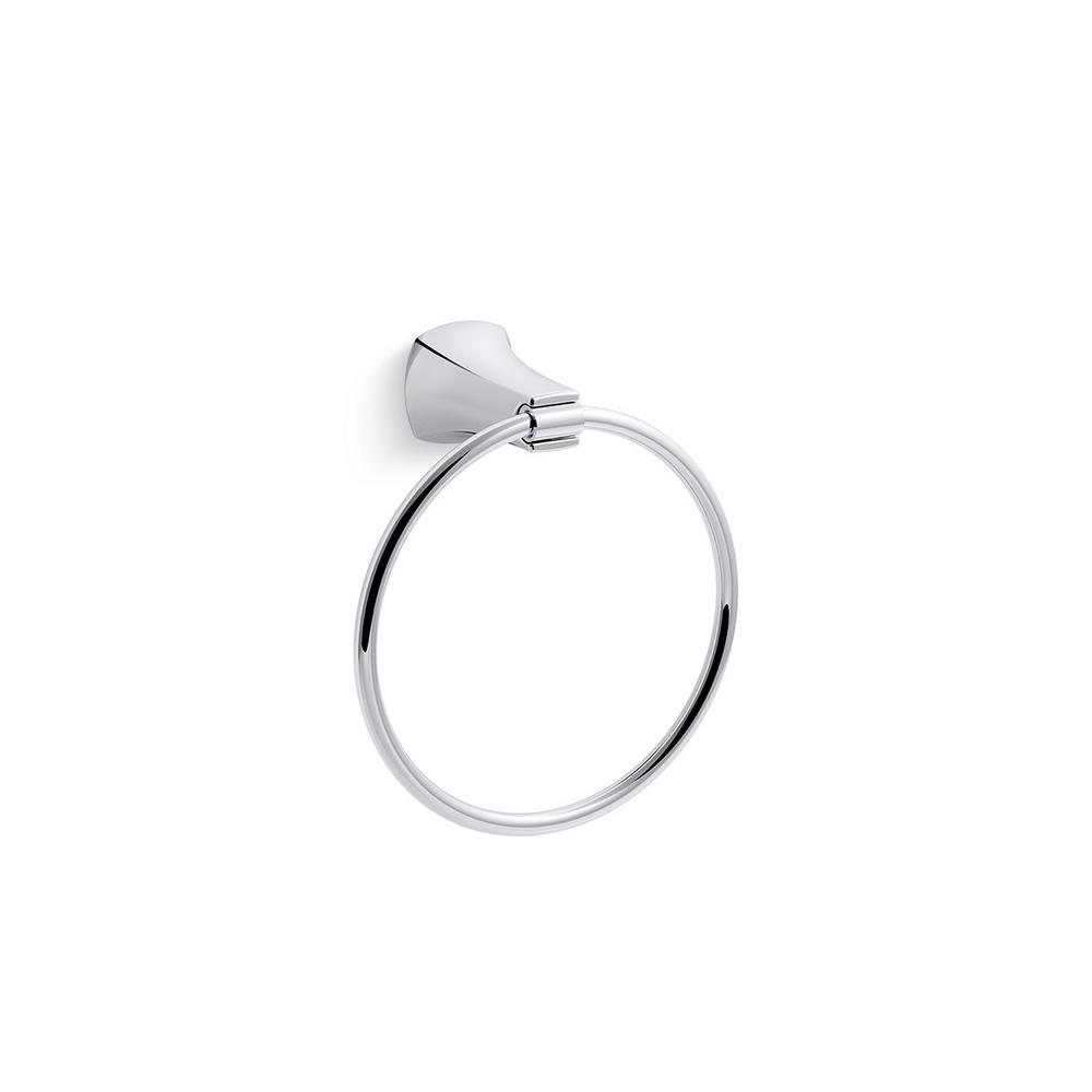 KOHLER Rubicon Wall-Mount Towel Ring in Polished Chrome