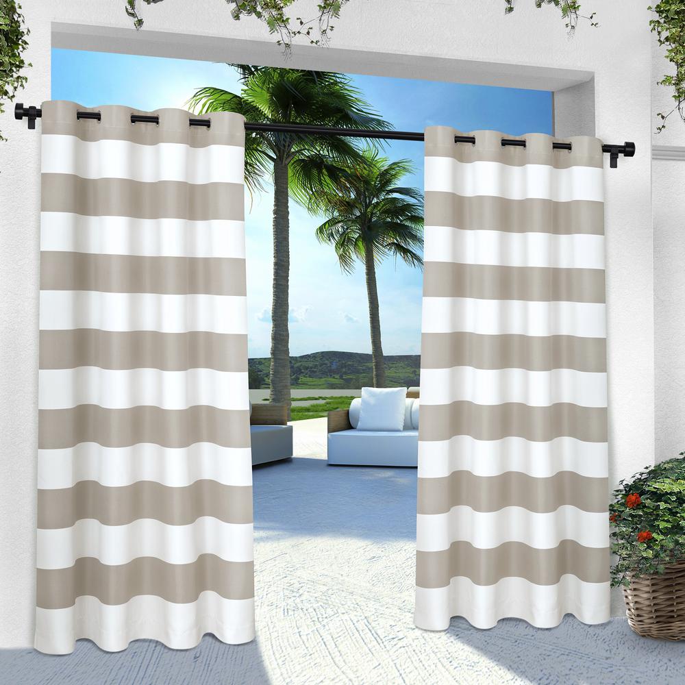 Indoor Outdoor Stripe 54 In W X 96 In L Grommet Top Curtain