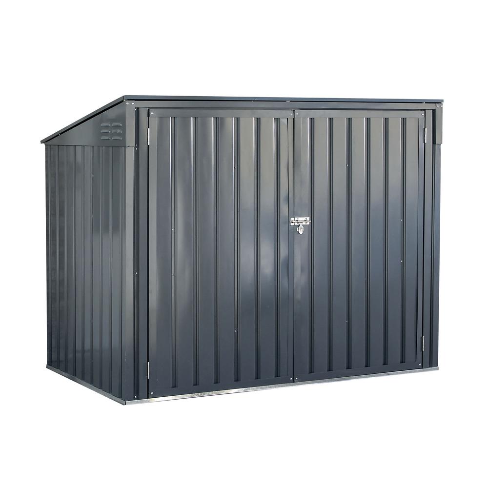 Arrow Storboss 6 ft. x 3 ft. Charcoal Galvanized Steel Horizontal Shed