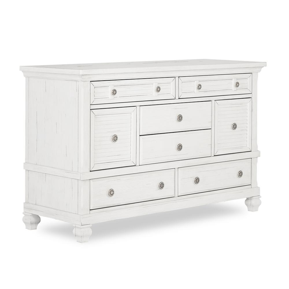 Evolur Signature Cape May 8 Drawer Weathered White Dresser 896 Ww