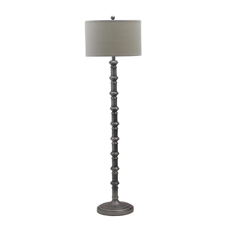 Fangio Lighting 63 In Antique Silver Metal Stacked Candlestick Floor Lamp Fangio Lighting 63 In Antique Silver Metal Stacked Candlestick Floor Lamp