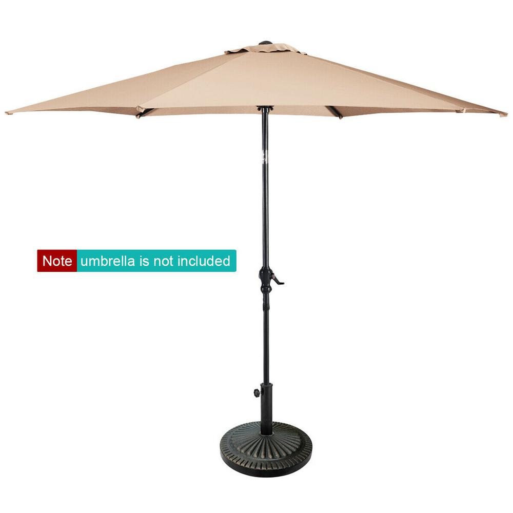 Costway 31 5 Lbs Round Market Patio Umbrella Base Heavy Duty Outdoor Stand In Bronze Op3888 The Home Depot