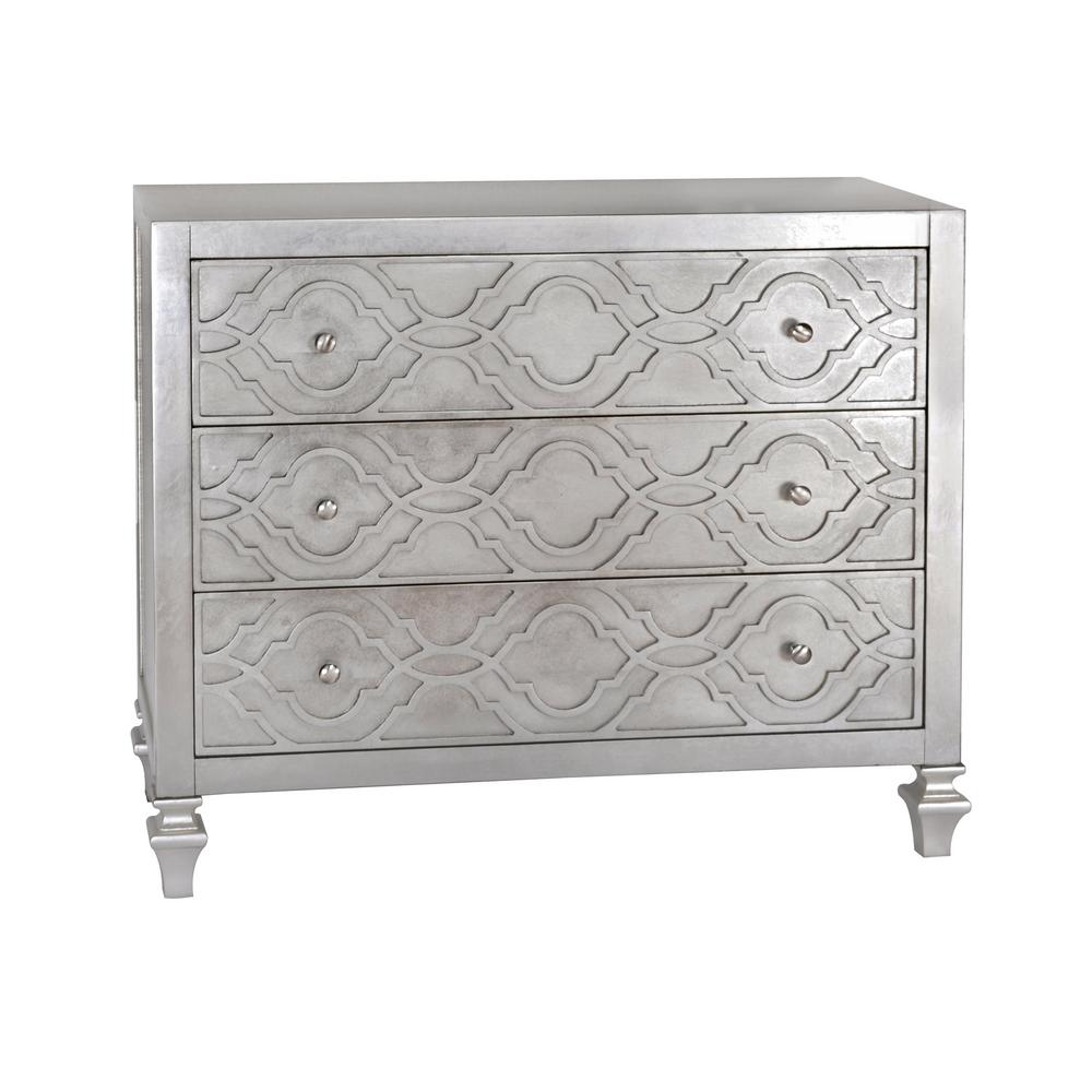 PRI Home Fare Hand Painted 3-Drawer Accent Chest in Weathered Sage Green