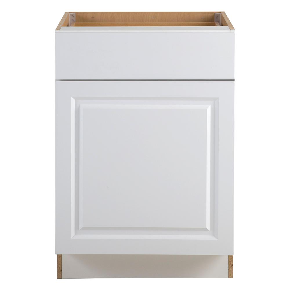 Benton Assmebled 24 x 34.5 x 24.5 in. Base Cabinet with Soft Close Full Extension Drawer in White