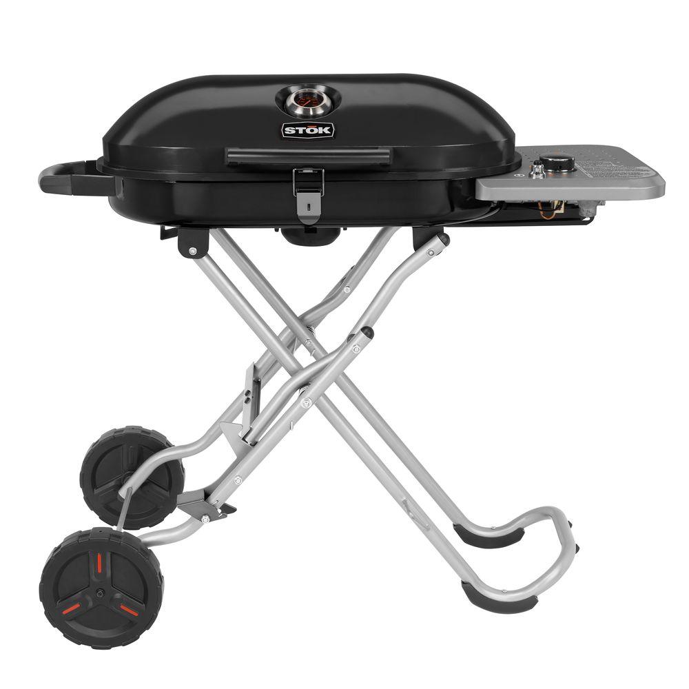 STOK Gridiron 348 sq. in. Single Burner Portable Propane Gas Grill in Black with Insert Compatibility