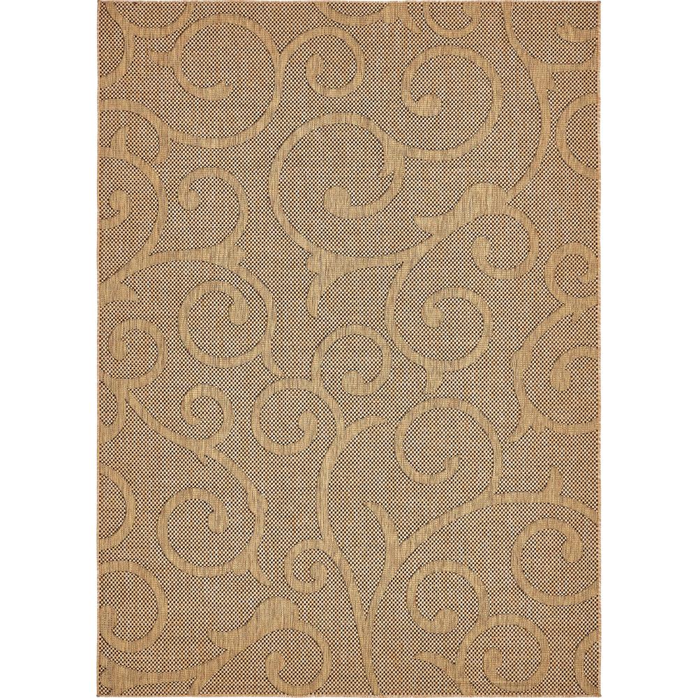 Brown Unique Loom Outdoor Rugs The Home Depot Outdoor Botanical Light Brown 8 X 11 4 Rug