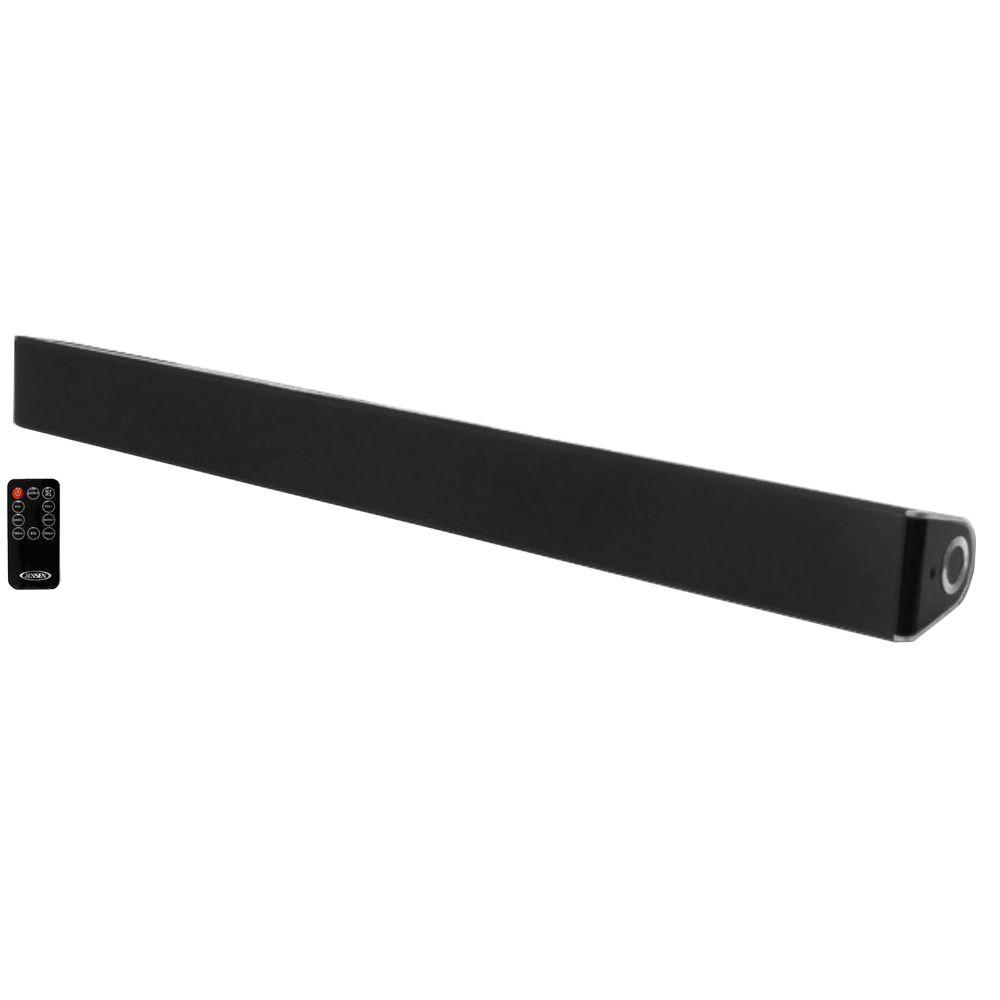 Jensen Wall Mountable 2 1 Channel Bluetooth Sound Bar Speaker With Built In Subwoofer Jsbw 650 The Home Depot