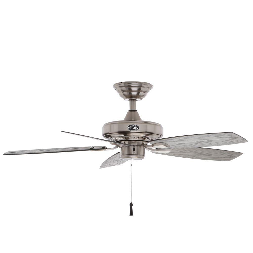 Hampton Bay Gazebo Ii 42 In Indoor Outdoor Brushed Nickel Ceiling Fan