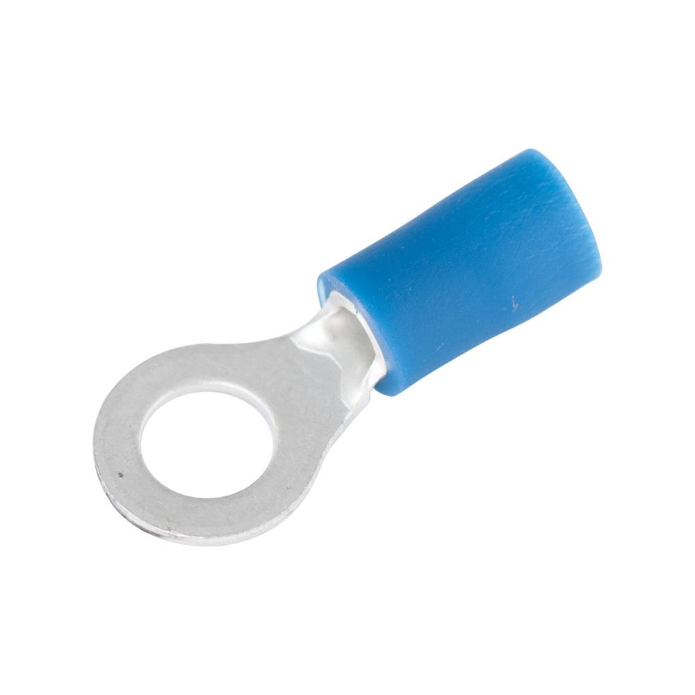 Qualitech Blue 16-14GA AWG Nylon Insulated Double Crimp Ring Terminals