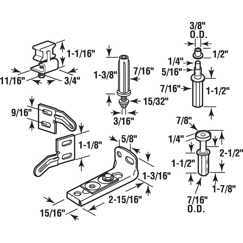 Prime Line Bi Fold Door Repair Kit Fits 7 16 In Dia Hole 7 8 In