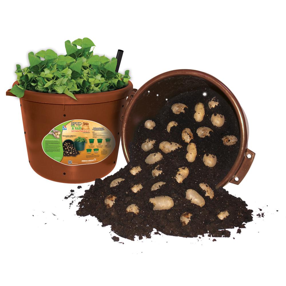 Emsco City Pickers Spud Tub 17.5 Gal. Garden Potato Planter in Terra