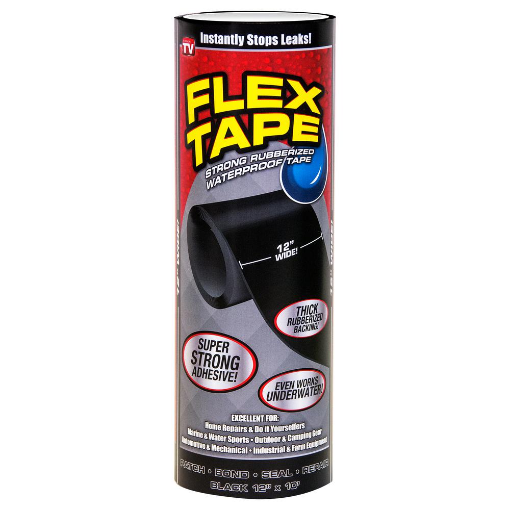Flex Tape 12 in. x 10 ft. Tape in Black-TFSBLKR1210 - The Home Depot
