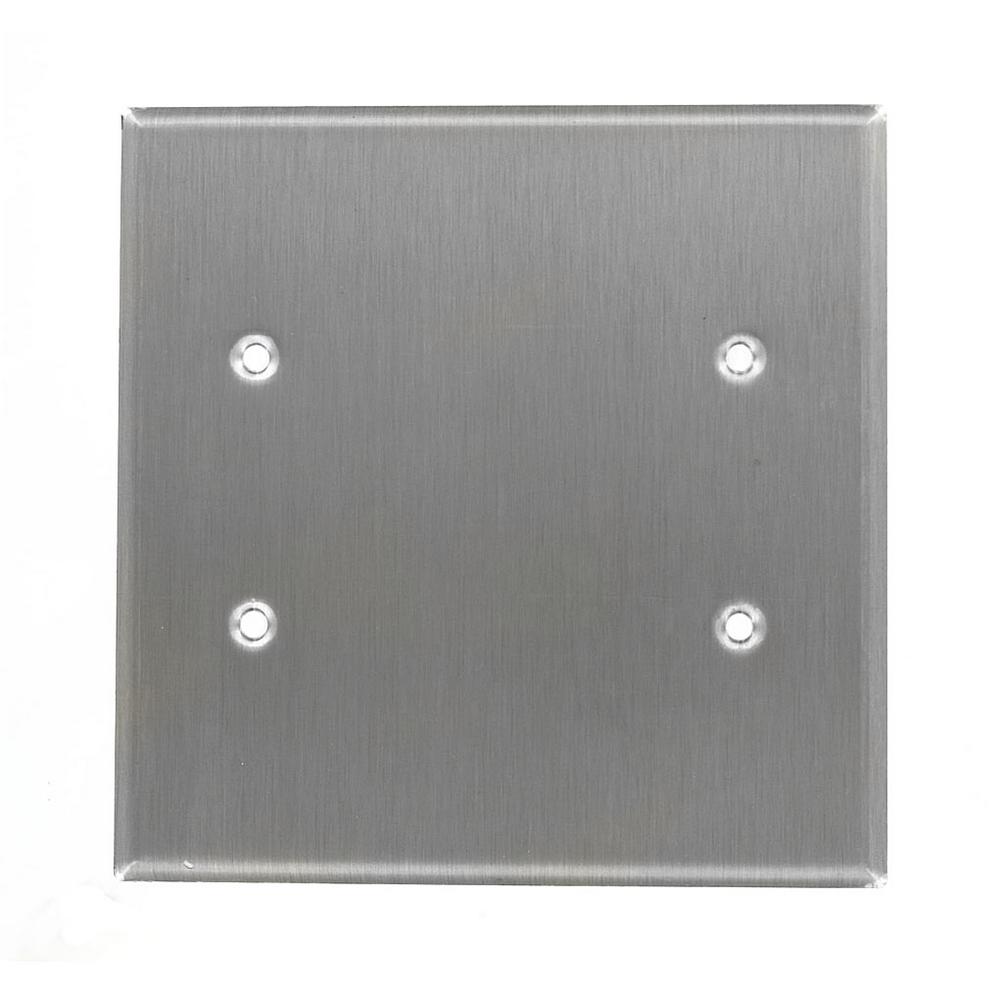 Leviton 2Gang No Device Blank Wallplate, Oversized, 302 Stainless