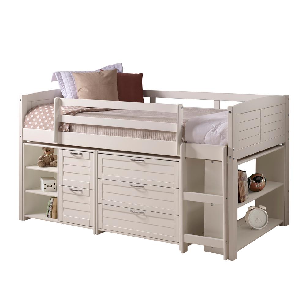 kids loft bed with drawers