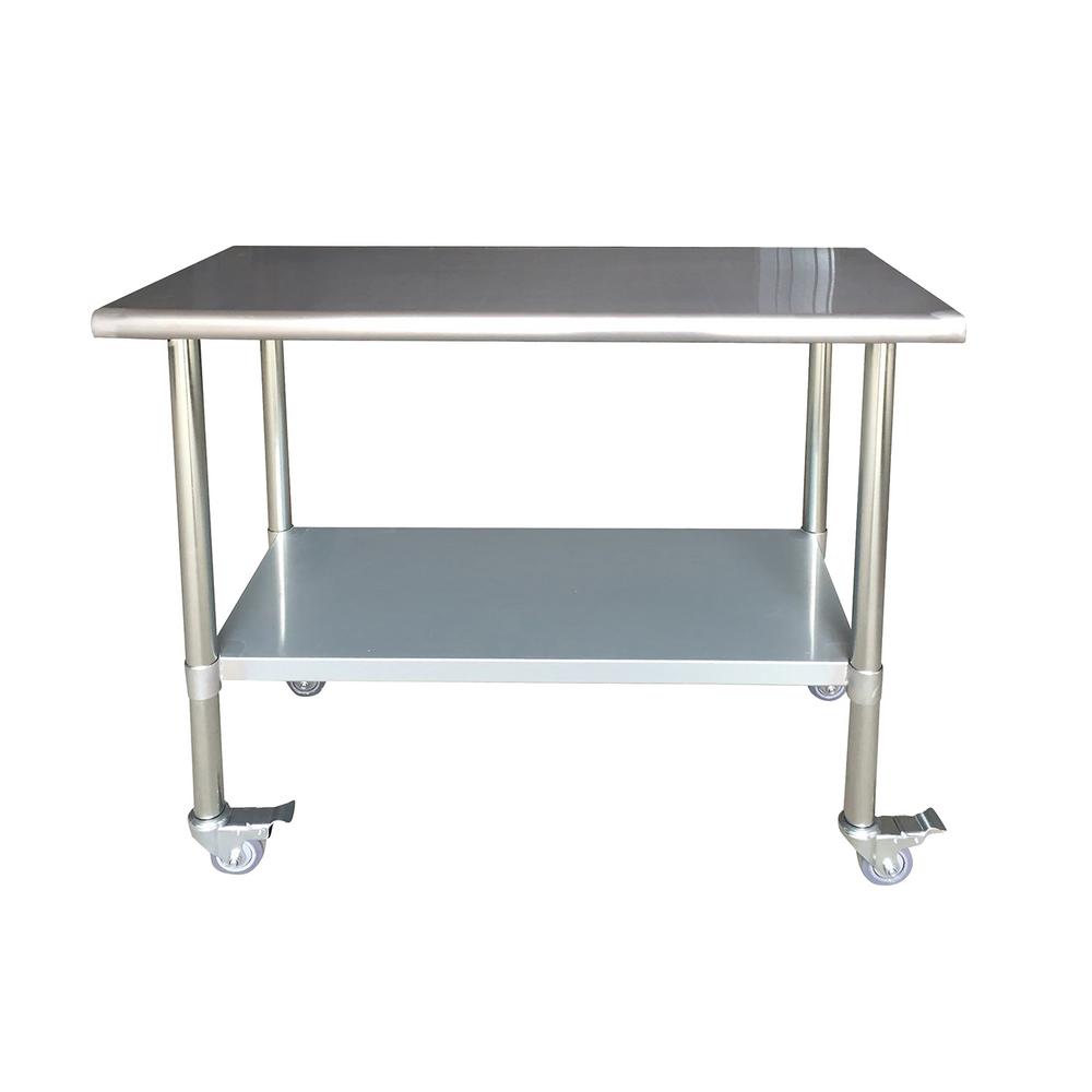 Sportsman Stainless Steel Kitchen Utility Table With Locking